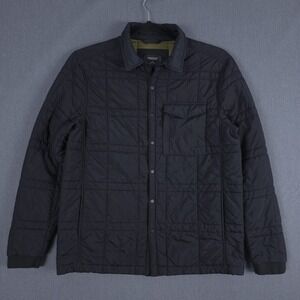 Proof Moonweight Puffer Shirt Jacket Mens Large Stone Black Snap Up Shacket